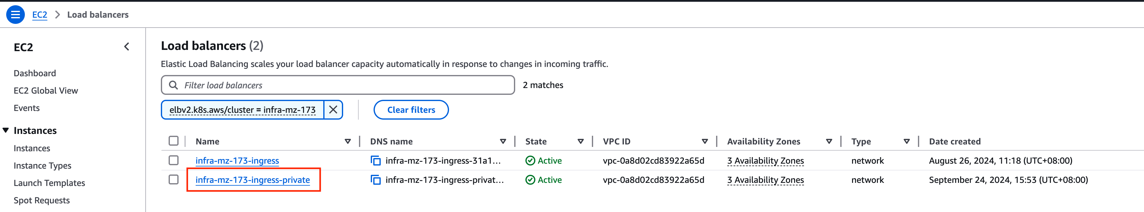 BYOC Private Load Balancer